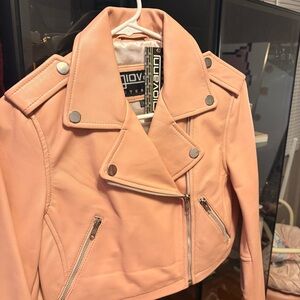 Giovanni Women's Peach Faux Leather Jacket
